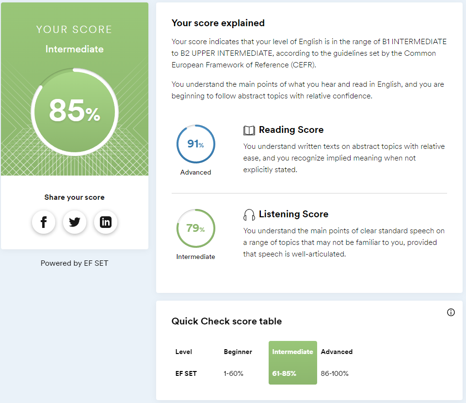 Result from efset.org